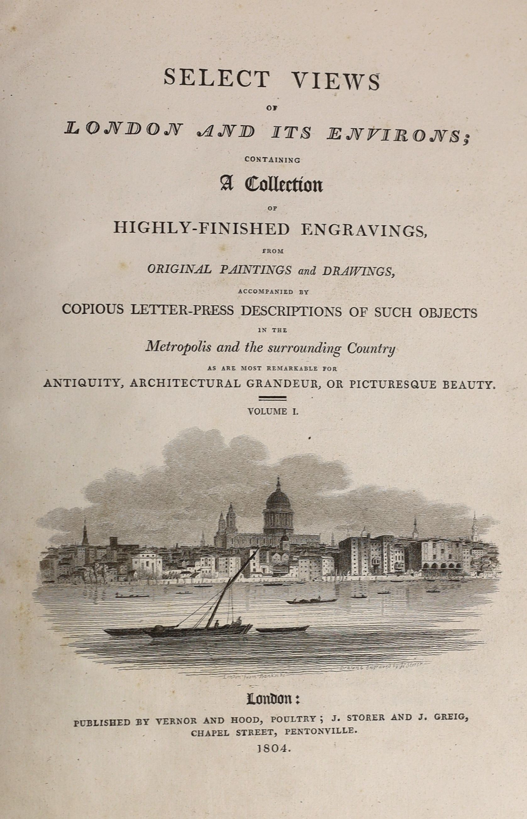 Bryant, William Cullen (editor) - Picturesque America; or, The Land we Live In, vol. 1 only (of 2) 4to, original half morocco, worn and torn, New York, [1872-74] and Select Views in London, 2 vols in 1, 4to, half morocco